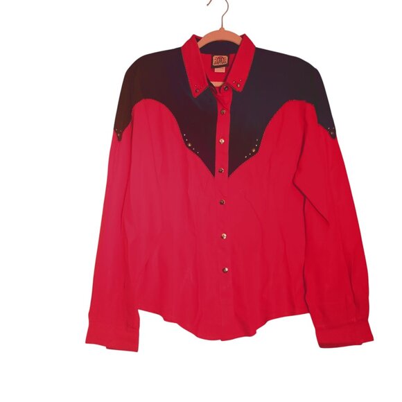 Roughrider Western Shirt Studs on Collar & Front Yoke Lg Sleeve Button Up Sz XL - Picture 1 of 10